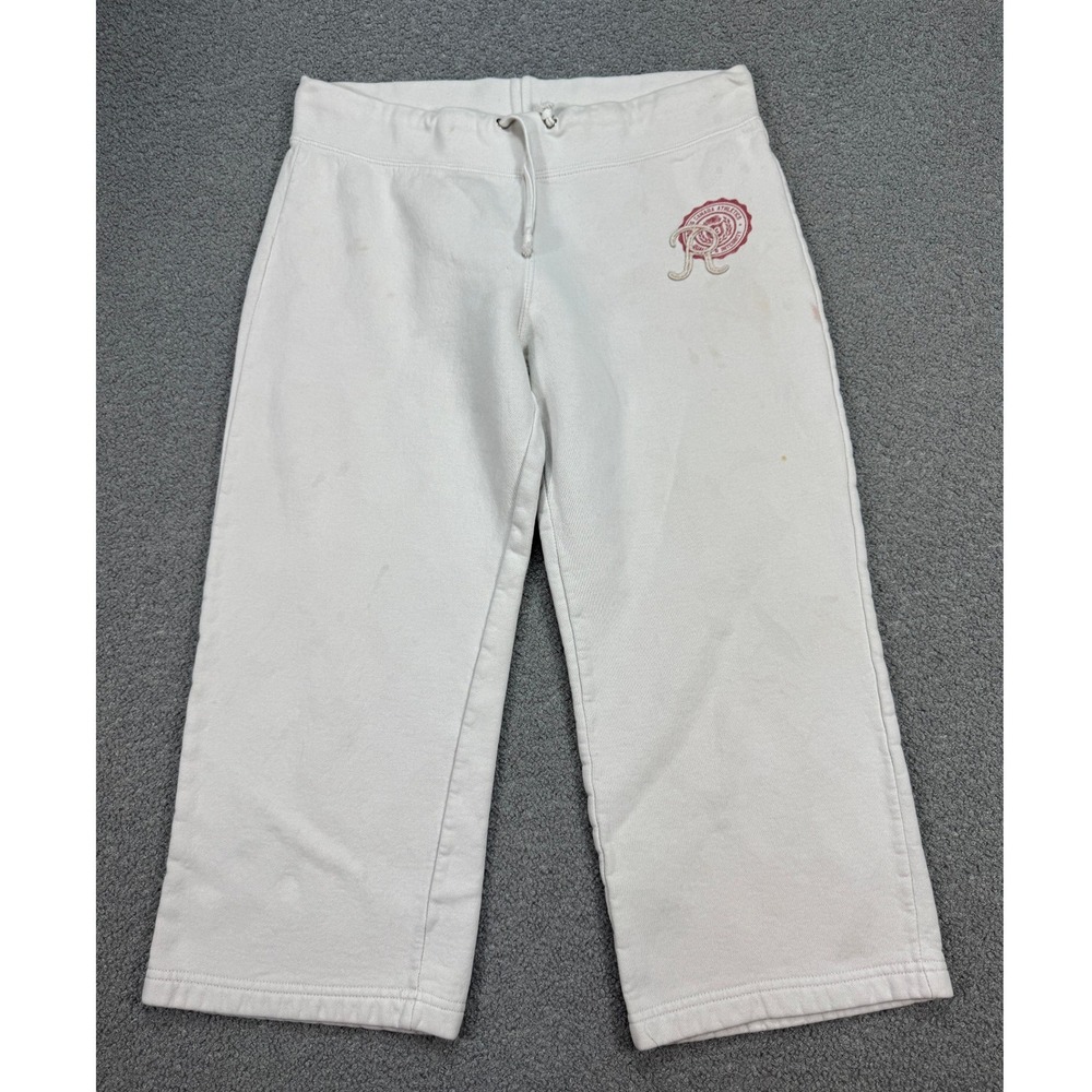 Y2K Roots Capri Sweatpants Women's Large White Cropped Fleece Lined Athletic